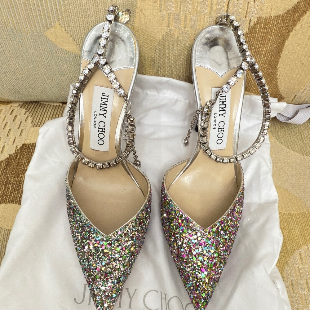 Jimmy Choo Saeda Pumps 100 glitter